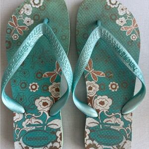 Havaianas Women's Teal Floral Sandals